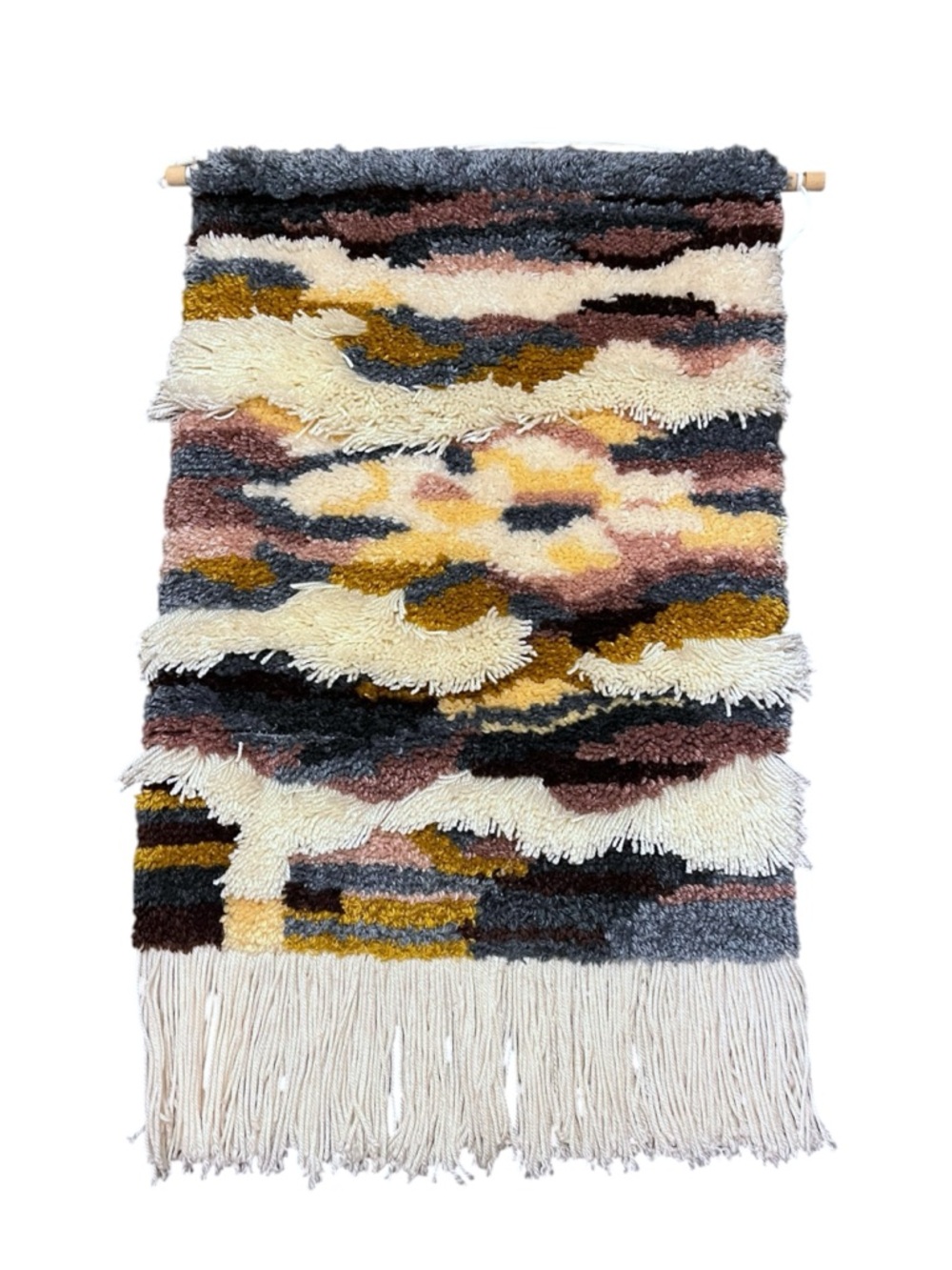 Vintage 70’s Latch Hook Carpet Tapestry Wall Hanging